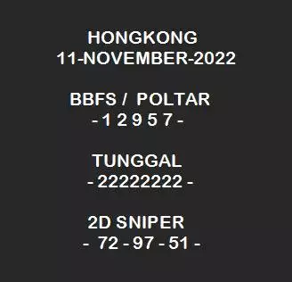 Syair HK Hari Ini 12 November 2022 dari Palembangslot
