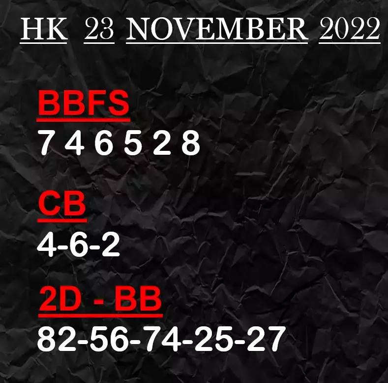 Syair HK Hari Ini 23 November 2022 dari Palembangslot