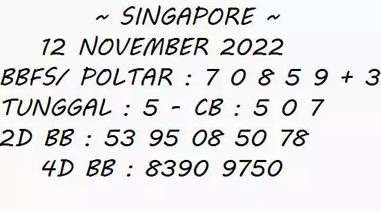 Syair SGP Hari Ini 12 November 2022 dari Palembangslot
