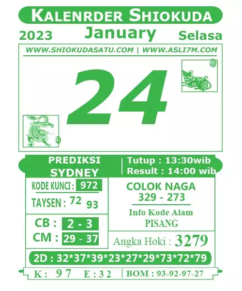 Syair SDY Hari Ini 24 Januari 2023 dari Palembangslot