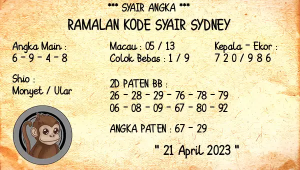 Prediksi Syair Sdy Kamis 20 April 2023
