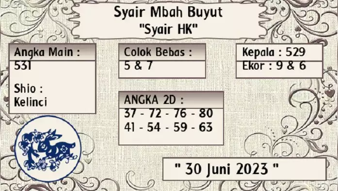 Syair Hk 30 Juni 2023 105