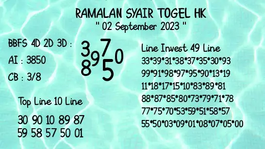Syair Hk 2 September 2023 26
