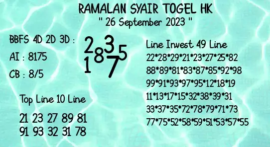 Syair Hk 26 September 2023 18