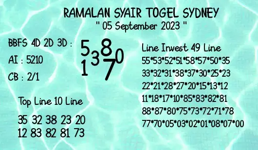 Syair Sdy 5 September 2023 9 1