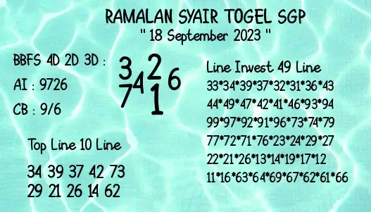 Syair Sgp 18 September 2023 19 1