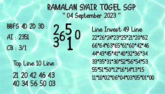 Syair Sgp 4 September 2023 19 1