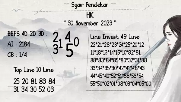 Syair Hk 30 November 2023 132