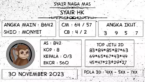 Syair Hk 30 November 2023 134