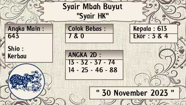 Syair Hk 30 November 2023 135