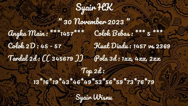 Syair Hk 30 November 2023 148