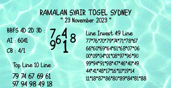Syair Sdy 23 November 2023 7 2