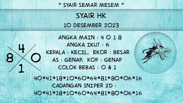 Syair Hk 10 Desember 2023 113