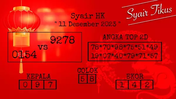 Syair Hk 11 Desember 2023 113