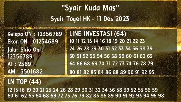Syair Hk 11 Desember 2023 118