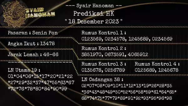 Syair Hk 18 Desember 2023 114