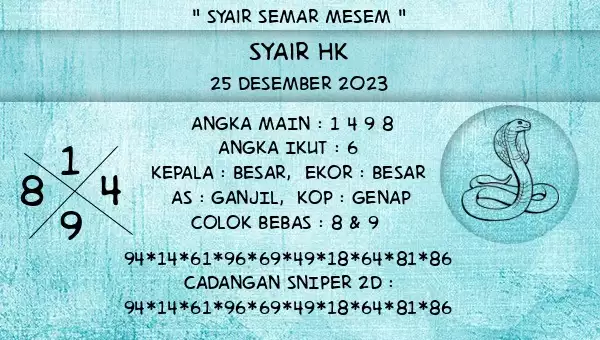 Syair Hk 25 Desember 2023 122
