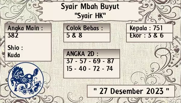 Syair Hk 27 Desember 2023 119