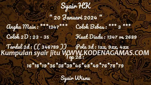 Syair Hk 20 Januari 2024 90