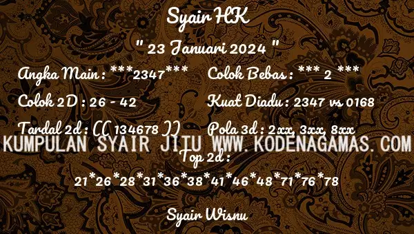 Syair Hk 23 Januari 2024 80