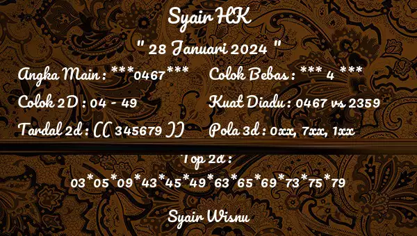 Syair Hk 28 Januari 2024 63 1