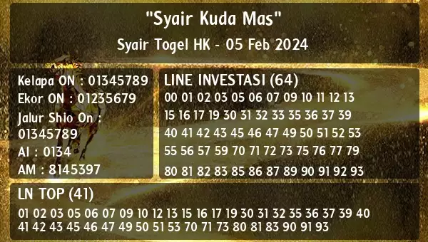 Syair Hk 5 Februari 2024 138